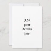 Invitation Excalibur et Arthur (Dos)