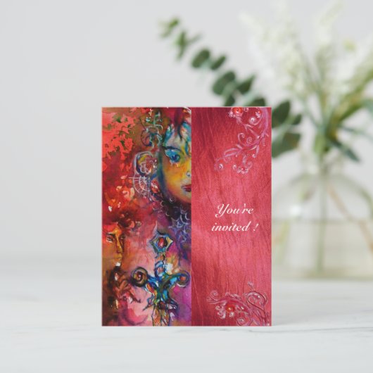 Invitation EXCALIBUR, fuchsia violette rouge vif (Debout devant)