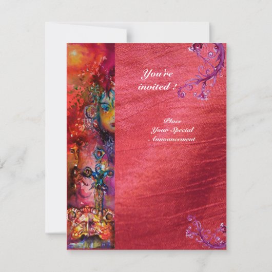 Invitation EXCALIBUR, fuchsia violette rouge vif (Dos)
