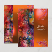 Invitation EXCALIBUR gemme rouge vif, rose, bleu, orange (Devant / Derrière)