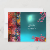 Invitation EXCALIBUR gemme rouge vif , rose bleu orange bleu (Devant)