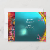 Invitation EXCALIBUR gemme rouge vif , rose bleu orange bleu (Dos)