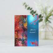 Invitation EXCALIBUR gemme rouge vif, rose bleu orange bleu (Debout devant)