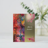 Invitation EXCALIBUR gemme rouge vif, rose bleu orange gris (Debout devant)