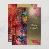 Invitation EXCALIBUR gemme rouge vif, rose bleu orange gris (Devant / Derrière)