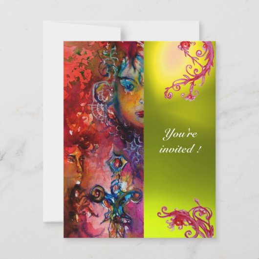 Invitation EXCALIBUR gemme rouge vif, rose bleu orange jaune (Devant)