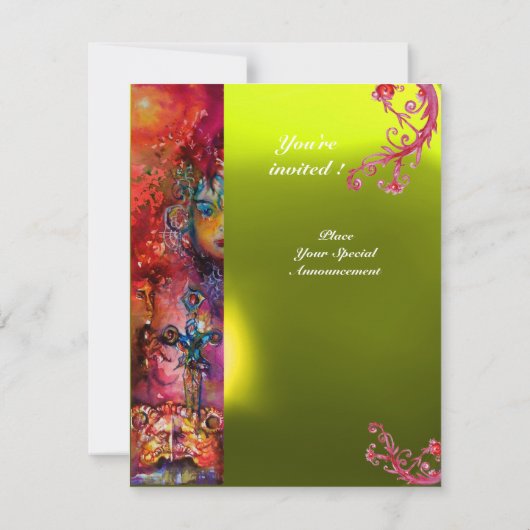 Invitation EXCALIBUR gemme rouge vif, rose bleu orange jaune (Dos)