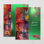 Invitation EXCALIBUR gemme rouge vif, rose, bleu, orange, ver (Devant / Derrière)