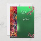 Invitation EXCALIBUR gemme rouge vif, rose bleu orange vert (Dos)