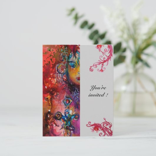 Invitation EXCALIBUR, gris rouge brillant (Debout devant)