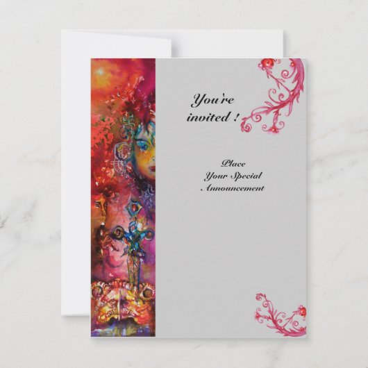 Invitation EXCALIBUR, gris rouge brillant (Dos)