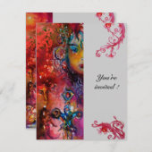 Invitation EXCALIBUR, gris rouge vif (Devant / Derrière)