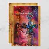 Invitation EXCALIBUR MAGIQUE ÉCRAN rouge violet Imaginaire (Devant / Derrière)