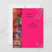 Invitation EXCALIBUR rouge fuchsia vif rose violet blanc (Dos)