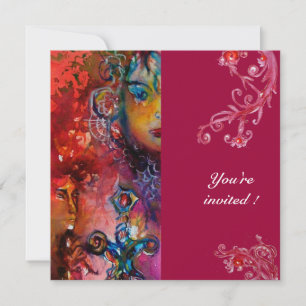 Invitation EXCALIBUR , rouge vif ,