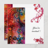 Invitation EXCALIBUR, rouge vif, blanc (Devant / Derrière)