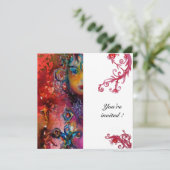 Invitation EXCALIBUR, rouge vif, blanc (Debout devant)