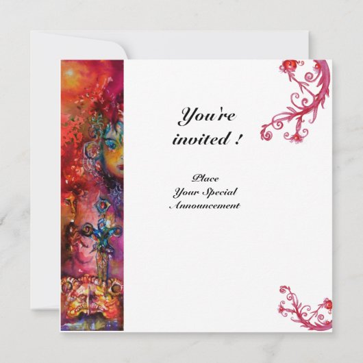 Invitation EXCALIBUR, rouge vif, blanc (Dos)