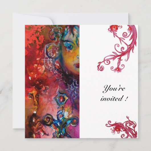 Invitation EXCALIBUR, rouge vif, blanc (Devant)