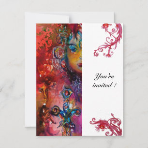 Invitation EXCALIBUR, rouge vif blanc