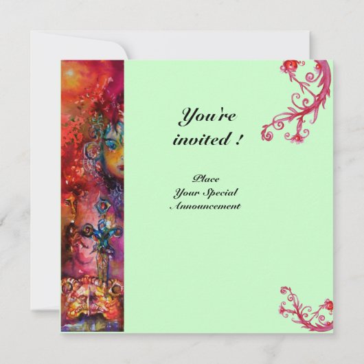 Invitation EXCALIBUR, rouge vif, bleu (Dos)