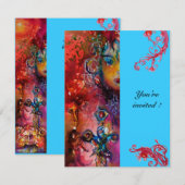 Invitation EXCALIBUR , rouge vif , bleu (Devant / Derrière)