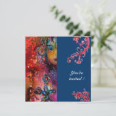 Invitation EXCALIBUR , rouge vif , bleu (Debout devant)