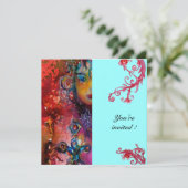 Invitation EXCALIBUR, rouge vif, bleu (Debout devant)