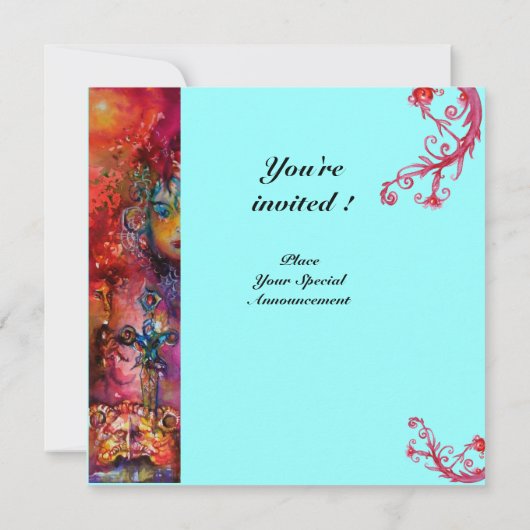 Invitation EXCALIBUR, rouge vif, bleu (Dos)