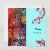 Invitation EXCALIBUR, rouge vif, bleu (Devant)