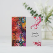 Invitation EXCALIBUR, rouge vif, gris (Debout devant)