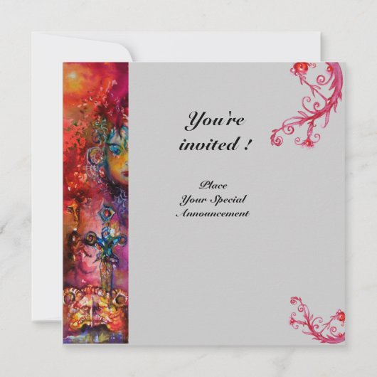 Invitation EXCALIBUR, rouge vif, gris (Dos)