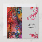 Invitation EXCALIBUR, rouge vif, gris (Devant)