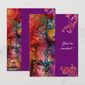 Invitation EXCALIBUR rouge vif magenta bleu blanc (Devant / Derrière)