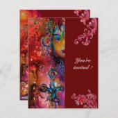 Invitation EXCALIBUR, rouge vif, noir (Devant / Derrière)