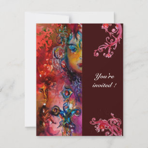 Invitation EXCALIBUR, rouge vif, noir