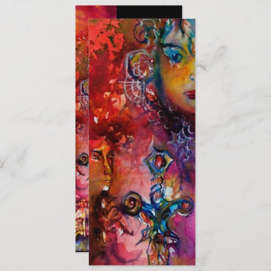 Invitation EXCALIBUR, rouge vif, noir (Devant / Derrière)