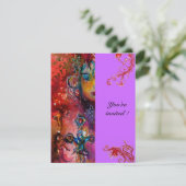 Invitation EXCALIBUR, rouge vif, pourpre (Debout devant)