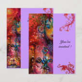 Invitation EXCALIBUR, rouge vif, pourpre (Devant / Derrière)