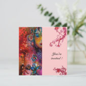 Invitation EXCALIBUR , rouge vif , rose (Debout devant)
