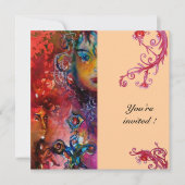 Invitation EXCALIBUR, rouge vif, rose (Devant)