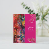 Invitation EXCALIBUR, rouge vif, rose (Debout devant)