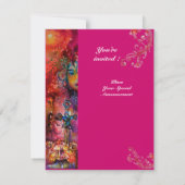 Invitation EXCALIBUR, rouge vif, rose (Dos)