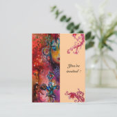 Invitation EXCALIBUR, rouge vif, rose (Debout devant)