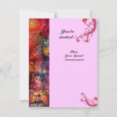 Invitation EXCALIBUR , rouge vif , rose (Dos)