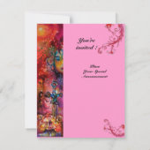 Invitation EXCALIBUR, rouge vif, rose (Dos)