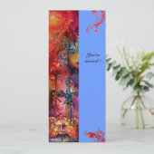 Invitation EXCALIBUR , rouge vif , rose bleu (Debout devant)