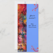 Invitation EXCALIBUR , rouge vif , rose bleu (Dos)