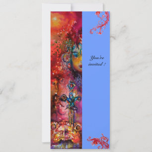 Invitation EXCALIBUR , rouge vif , rose bleu