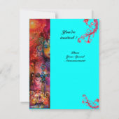 Invitation EXCALIBUR, rouge vif, rose bleu (Dos)